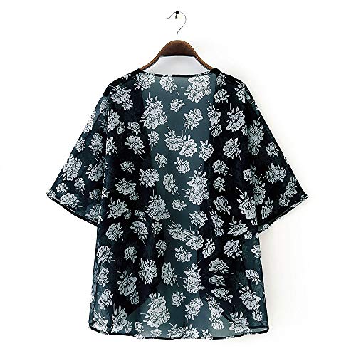 Image of CASURESS Women's Cardigan-Sheer Kimono Loose Summer Floral Print Cover Ups