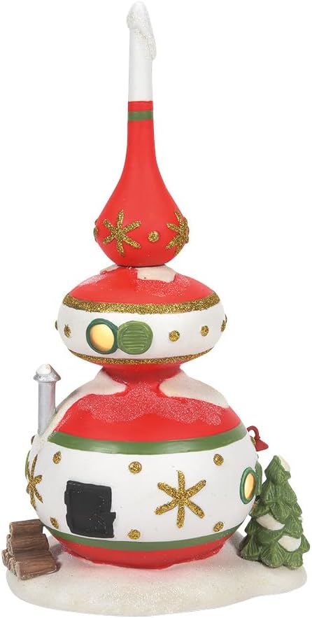 Department 56 North Pole Village Finny's Ornament House Lit Building, 9.5 Inch, Multicolor