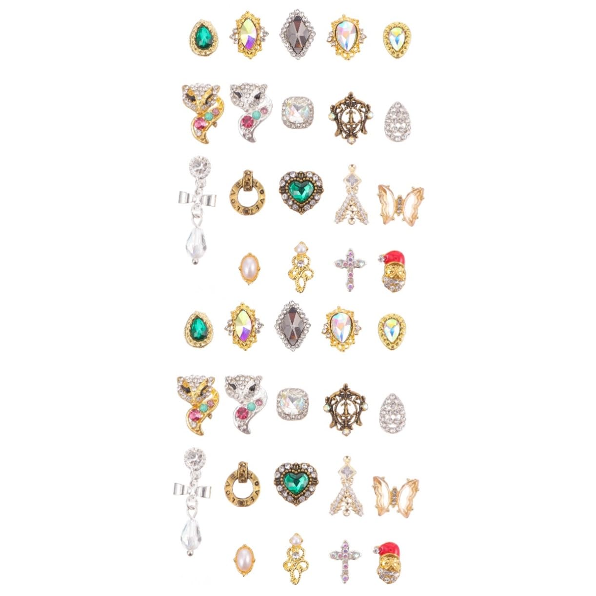 FOMIYES 100 Piezas Taladro De Uñas Joyas y Adornos Para Uñas Decoración Pedrería Joyas De Arte De Uñas Cristales Para Uñas Joyas De Uñas Pegatinas De Uñas Encanto 3d Aleación