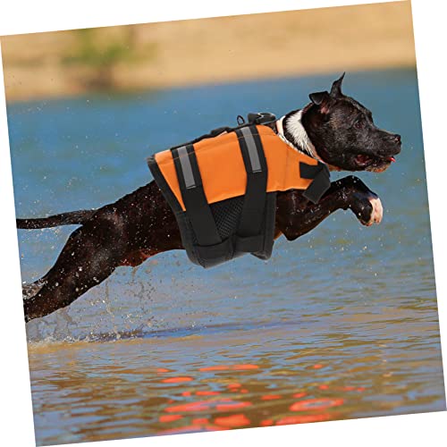 Toyvian Warnschwimmweste für Welpen kleine Hunde, Reflektierende Streifen Atmungsaktiv Haltegriff D-Ring Leinenbefestigung Strand Wasseraktivitäten