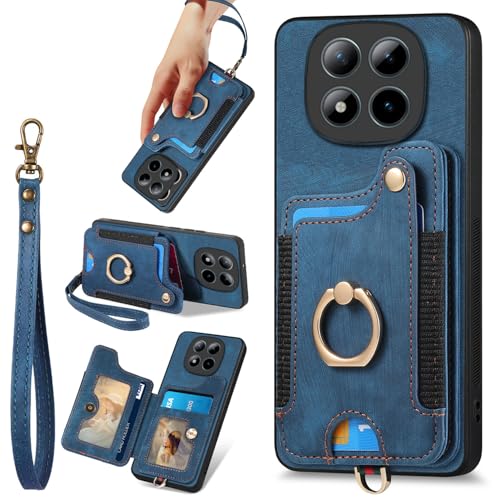 Redmi Note 15 Pro+ �p �P�[�X YAJOJO ���ƃL�b�N�X�^���h�@�\ �X�g���[�W�@�\ �n���h�X�g���b�v �ϏՌ� �����Y�ی� ���烌�U�[�[ + TPU�P�[�X �v�̎��� ��ʃ����Y�ی� �����h�~ �g�уJ�o�[ �w��h�~ Redmi Note 