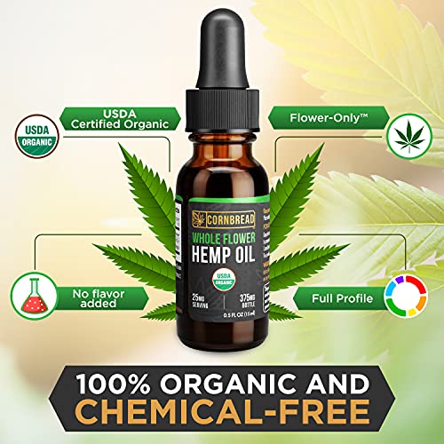 USDA Organic Hemp Oil for Stress & Sleep Relief - 375mg of Pure Hemp Oil Extract, Certified Organic Whole Flower Formula… - Image 5