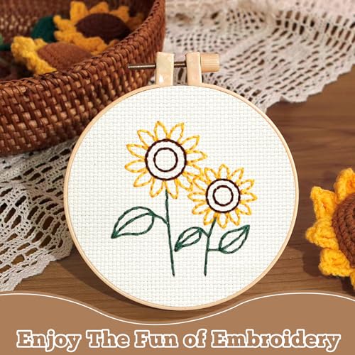 Image of 16 PCS Aida Cloth 14 Count Cross Stitch Fabric, 4 Different Sizes 5.9 to 11.8inch, Pre-Cut Squares Fabric for Craft Embroidery, Handmade Needlework, DIY Handicrafts (Beige)