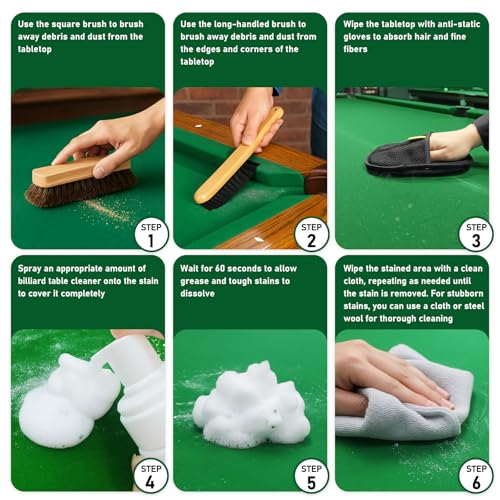 Kit nettoyage de table de billard pour restaurer la douceur du feutre - 5