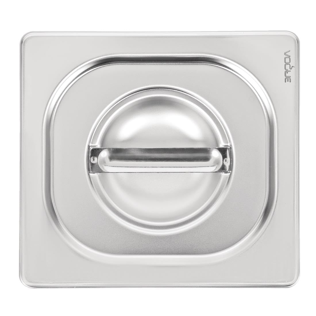 Vogue DW456 Strapazierfähiger Deckel Für GN-Behälter 1/2 – Edelstahl Mit Mittelgriff