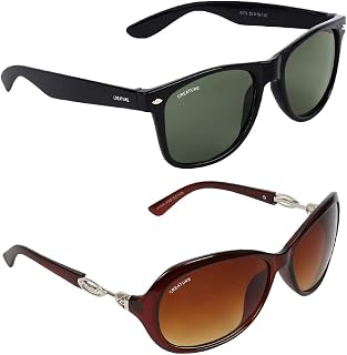 CREATURE Brown Matt & Glossy Finish Unisex Sunglasses Combo with UV Protection (Lens-Brown||Frame-Brown||SUN-003-GAGA-012) Price In India