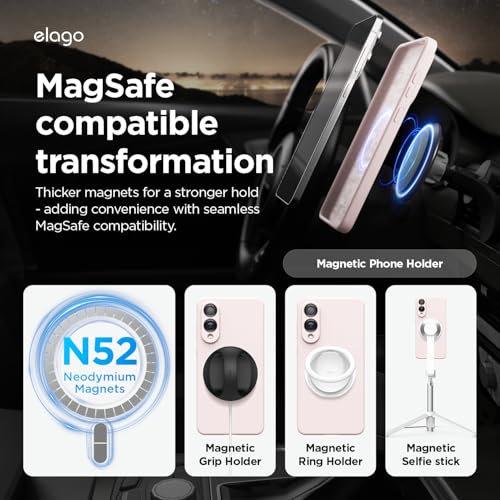 Image of elago Premium Magnetic Silicone Case for Galaxy S25 Edge Lovely Pink