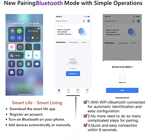 Nexete Smart Wi-Fi Double Light Switch, 2 In1 Single Pole Switch Compatible With Alexa Google Assistant & Ifttt,Remote Control, Timing Function No Hub Required (1-Pack Double Smart Switch) #TOP5