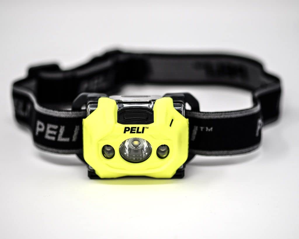 PELI 2765Z0: LED-Stirnlampe, Premium-Stirnlampe. ATEX-zertifiziert für Zone 0, hohe Qualität für Industrie, Mechaniker, Installateure, IP54 staub- und Spritzwassergeschützt, 141 Lumen, Farbe: Gelb