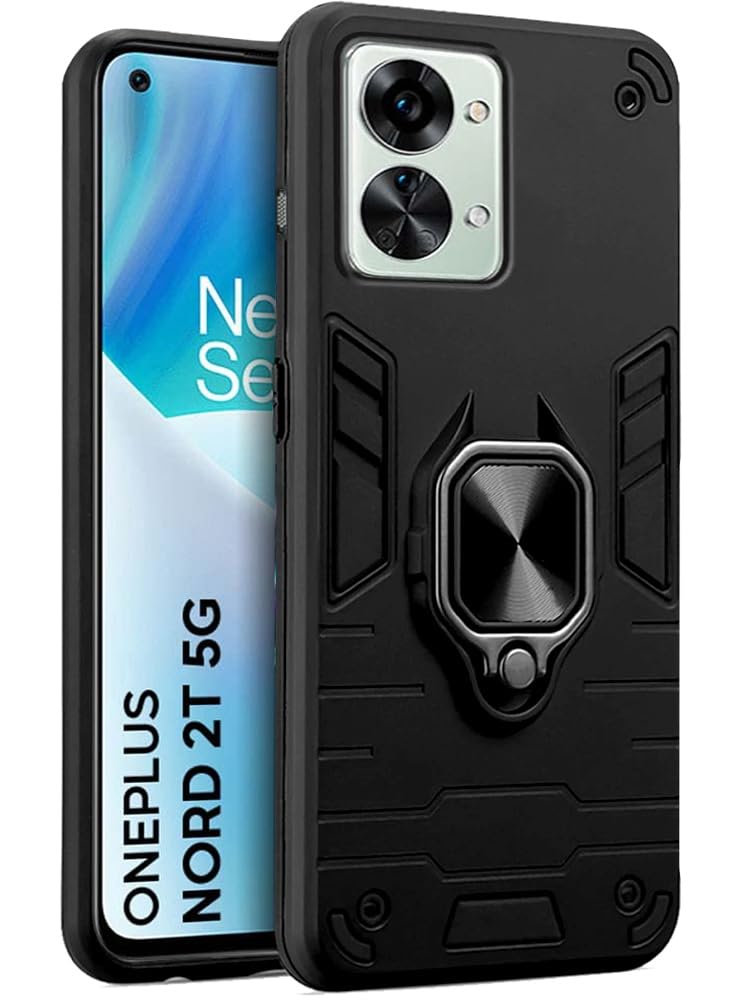 WOW IMAGINE Shock Proof Back Case Mobile Cover for 1+ OnePlus Nord 2T 5G | Back Cover Case (Tough Armor | Hybrid PC + TPU | Ring Holder & in-Built Kickstand | Black) (B0BBCDT4TP) Amazon Price History, Amazon Price Tracker