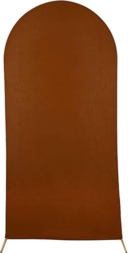 Vista 111 de Efavormart - Marco de fondo redondo de elastano de 7 pies, cubierta de arco de boda de 2 lados Blanco