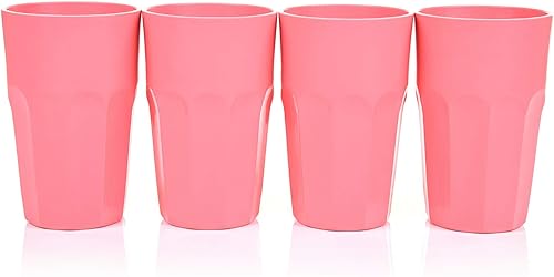 Mintra Home Vasos irrompibles, paquete de 4 (grandes, 15 onzas, salmón) disponible en Yaxa Colombia