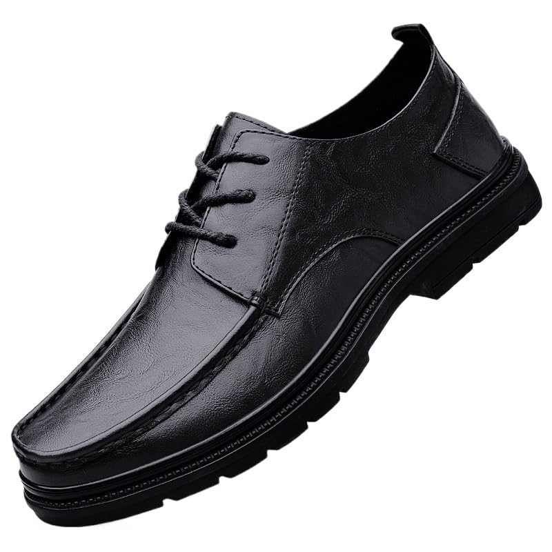 Mens Comfortable Slip Resistant Loafers Modern Classic Platform Oxford Shoes Everyday Casual All-Match Leather Shoes