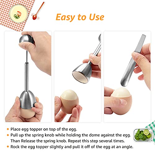 Hotype Egg Cracker Topper, Stainless Steel Soft Hard Boiled Egg Shell Cutter, Egg Shell Separator Remover, Eggs Cutter, Eggshell Opener - Image 5