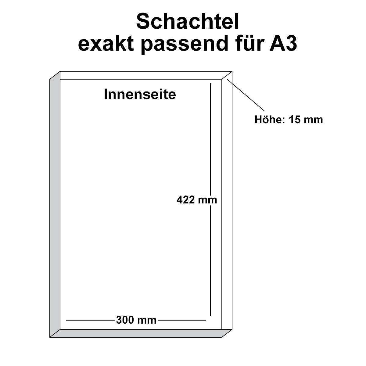 Hochwertige Aufbewahrungs- und Geschenkboxen - 20 Stück- DIN A3 - weiss bezogen - 422 x 300 x 15 mm