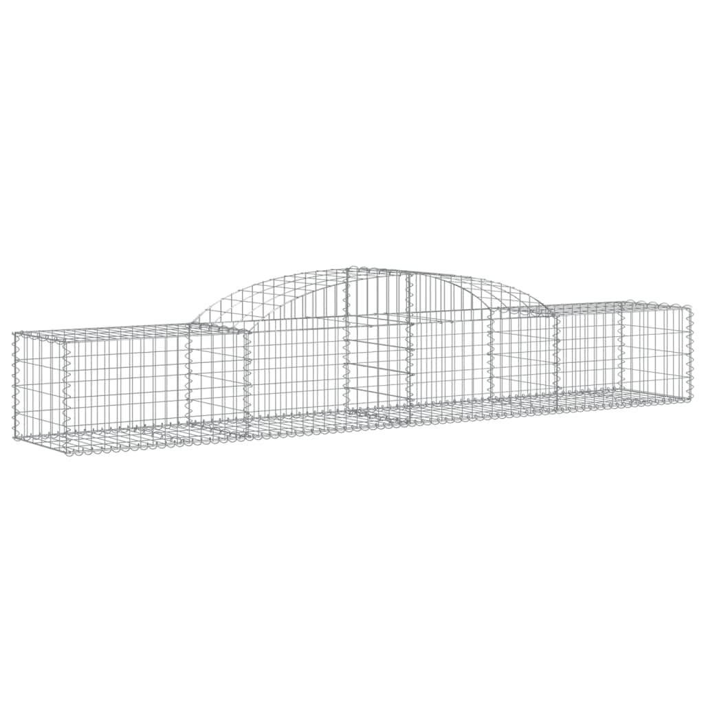 Gaviones con arco alto, 17 unidades, 300 x 50 x 40/60 cm, hierro