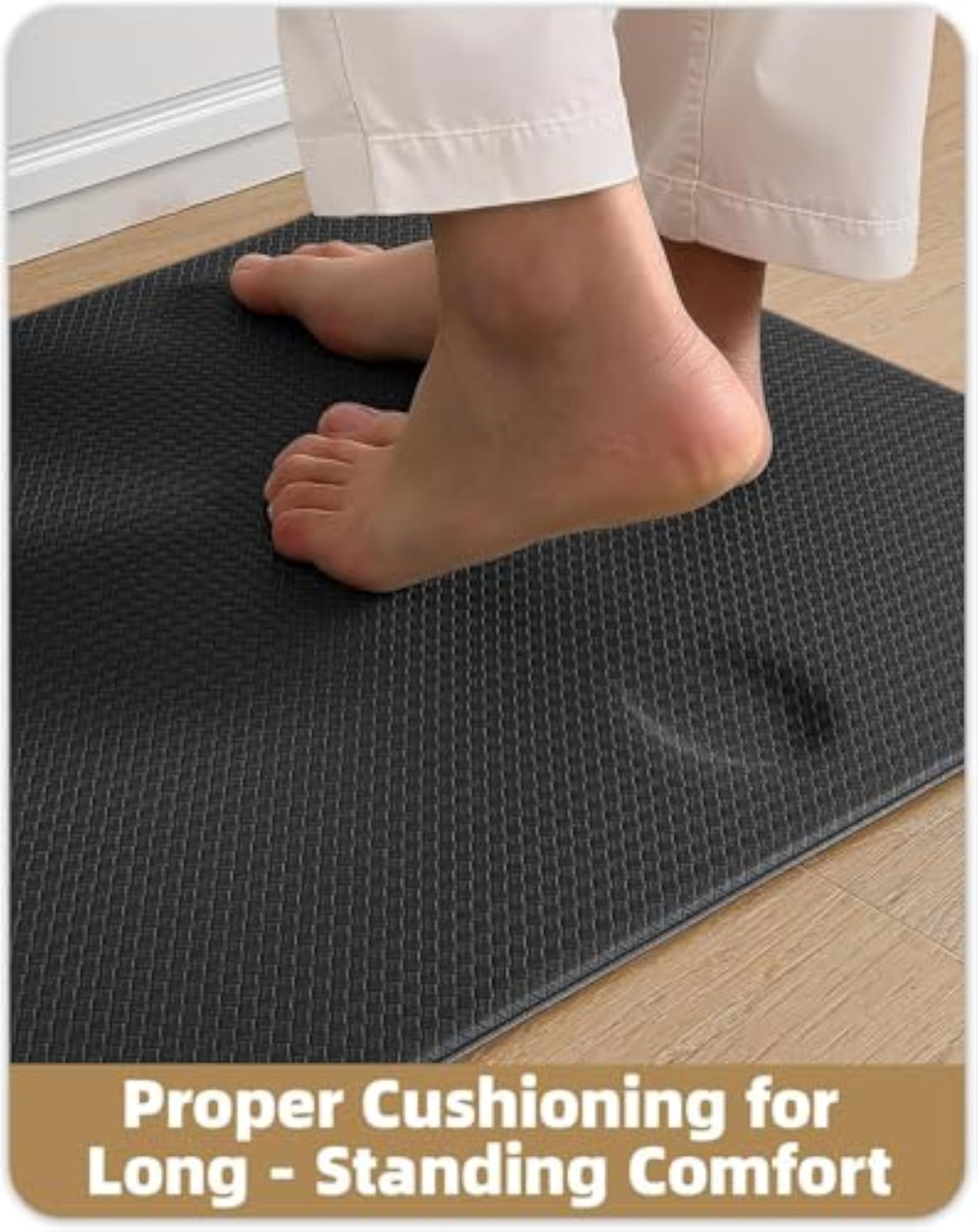 Cushioned Anti-Fatigue Kitchen Mats Set of 2 for Floor