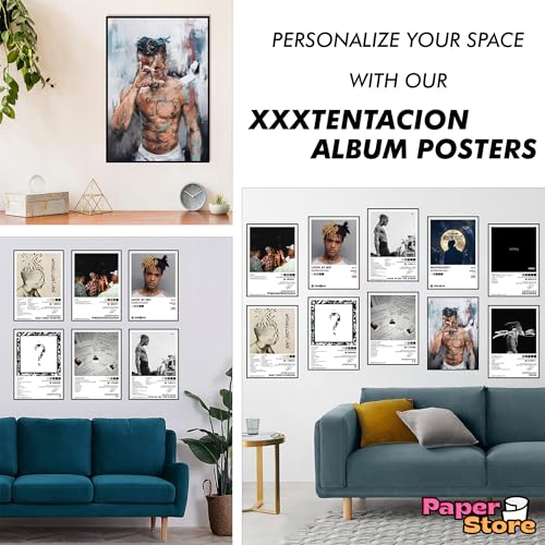 Image of Thepaper9store Pack of 10 - XXXTentacion Album Art Wall Posters 8.2x11.8 inch Adhesive Tape Attached Wall Decor, Music Poster, Wall Art For Bedroom, Living room, Office (XXXTentacion)