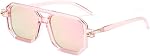 FEISEDY Vintage Square 70s Lunettes de soleil Aviator Flat Femmes Hommes Classic Retro Cadre élégant UV400 Lunettes de soleil B2622