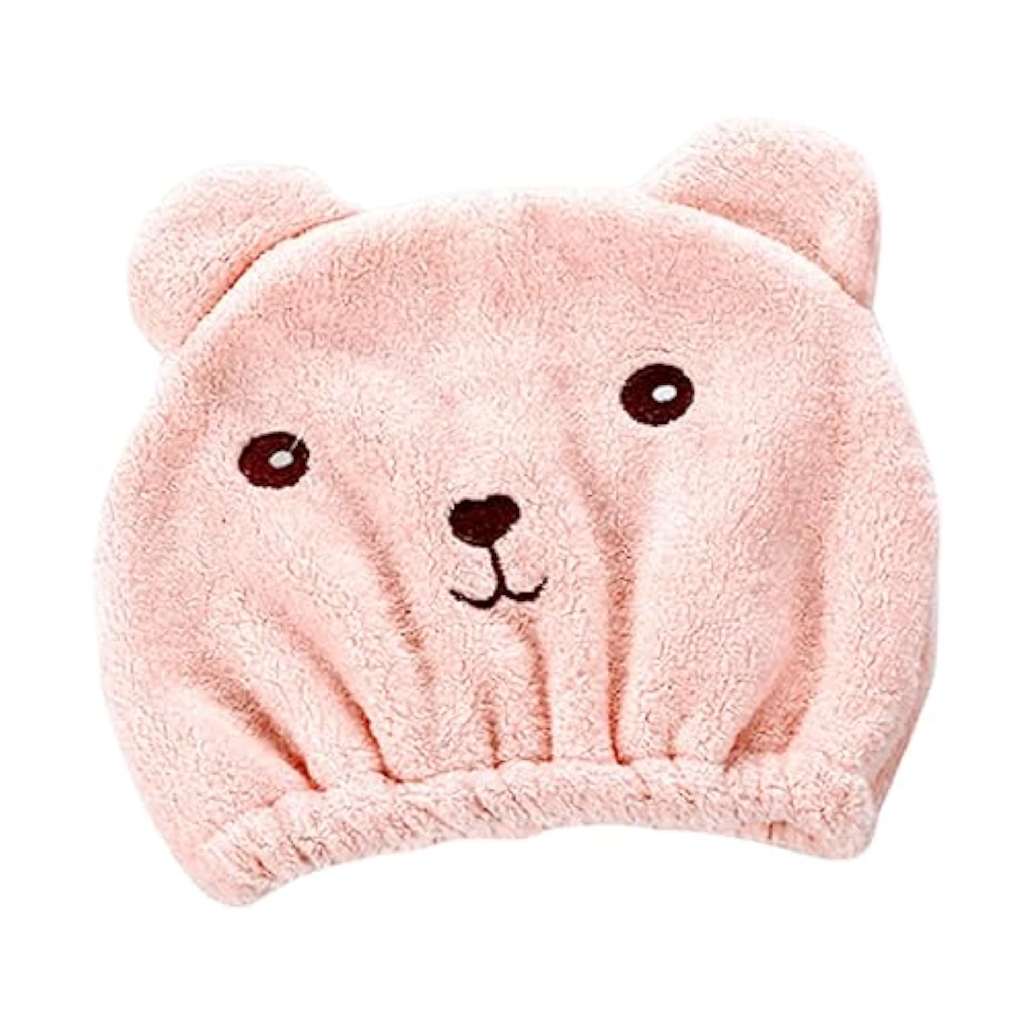 Cartoon Long Hair Dry Hair Cap for Bathroom, Pink