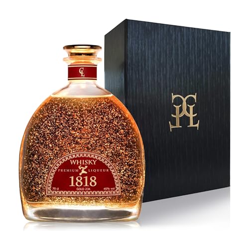 Conde Lumar - Whisky 1818 - Premium Liqueur Gold 23k - Con Láminas De Oro - Caja Con Estuche - Con Certificado De Oro De Calidad - Ideal Para Regalar - 40 Vol. - 70 Cl Conde Lumar - Whisky 1818 - Premium Liqueur Gold 23k - Con Láminas De Oro - Caja Con Estuche - Con Certificado De Oro De Calidad - Ideal Para Regalar - 40 Vol. - 70 Cl