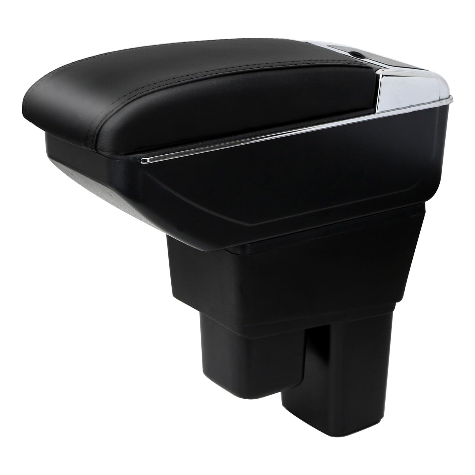 for Honda Fit Armrest Jazz Hatchback 2002-2008 Armrests (Not Fit The Sedan Model) Car Arm Rest Center Organizer Retrofit Parts Accessories 2010-2022 with Drink Holder Black Leather