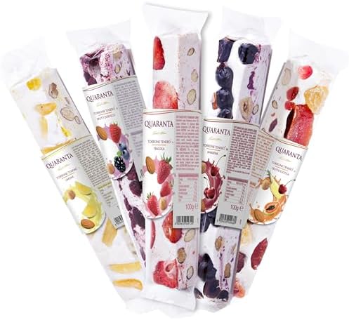 Quaranta Forest Fruits Nougat Cake Slice, Soft Italian Nougat Family