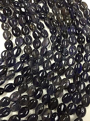 Perles iolite ovales LKBEADS dégradées 6x8mm-7x9mm pour création de bijoux uniques