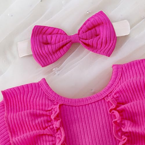 Baby Girl Clothes Newborn Cute Ruffle Short Sleeve Romper Floral Shorts Summer Outfits with Headband 0-18 Months4