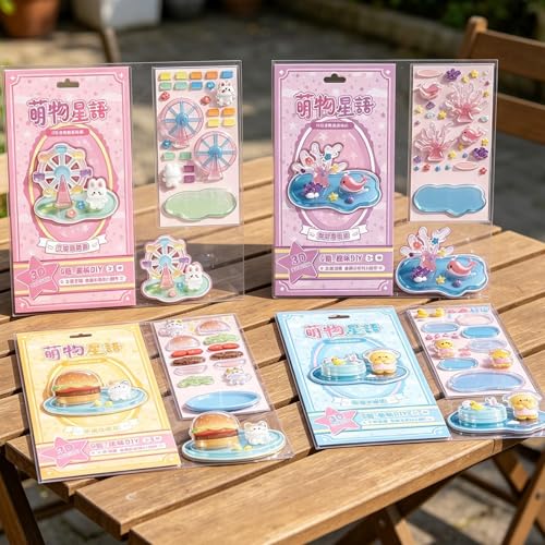 Pegatinas apilables con relieve DIY para personalizar manualidades infantiles 3