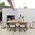 Flamaker Dining Table for 6 Acacia Wood Indoor Outdoor Home Kitchen Table with Iron Legs Large Rectangular Patio Table for Deck, Sunroom