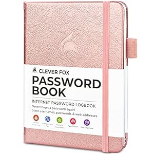 Clever Fox Password Book with tabs. Internet Address and Password Organizer Logbook with alphabetical tabs. Small Pocket…