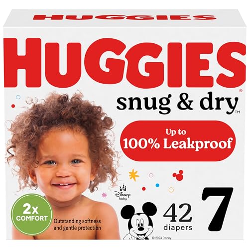 Image of Huggies Size 7 Diapers, Snug & Dry Baby Diapers, Size 7 (41+ lbs), 42 Count, Packaging May Vary
