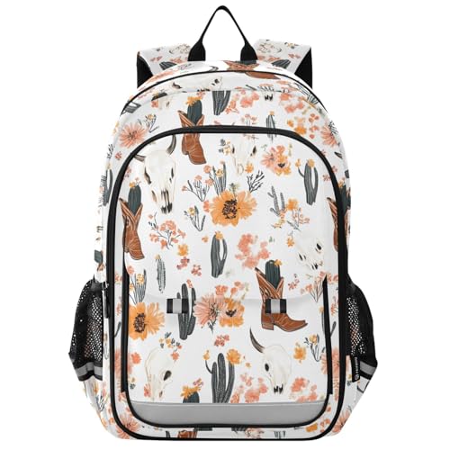 Sac à dos ordinateur motif bottes de cowboy pour un voyage quotidien décontracté stylé