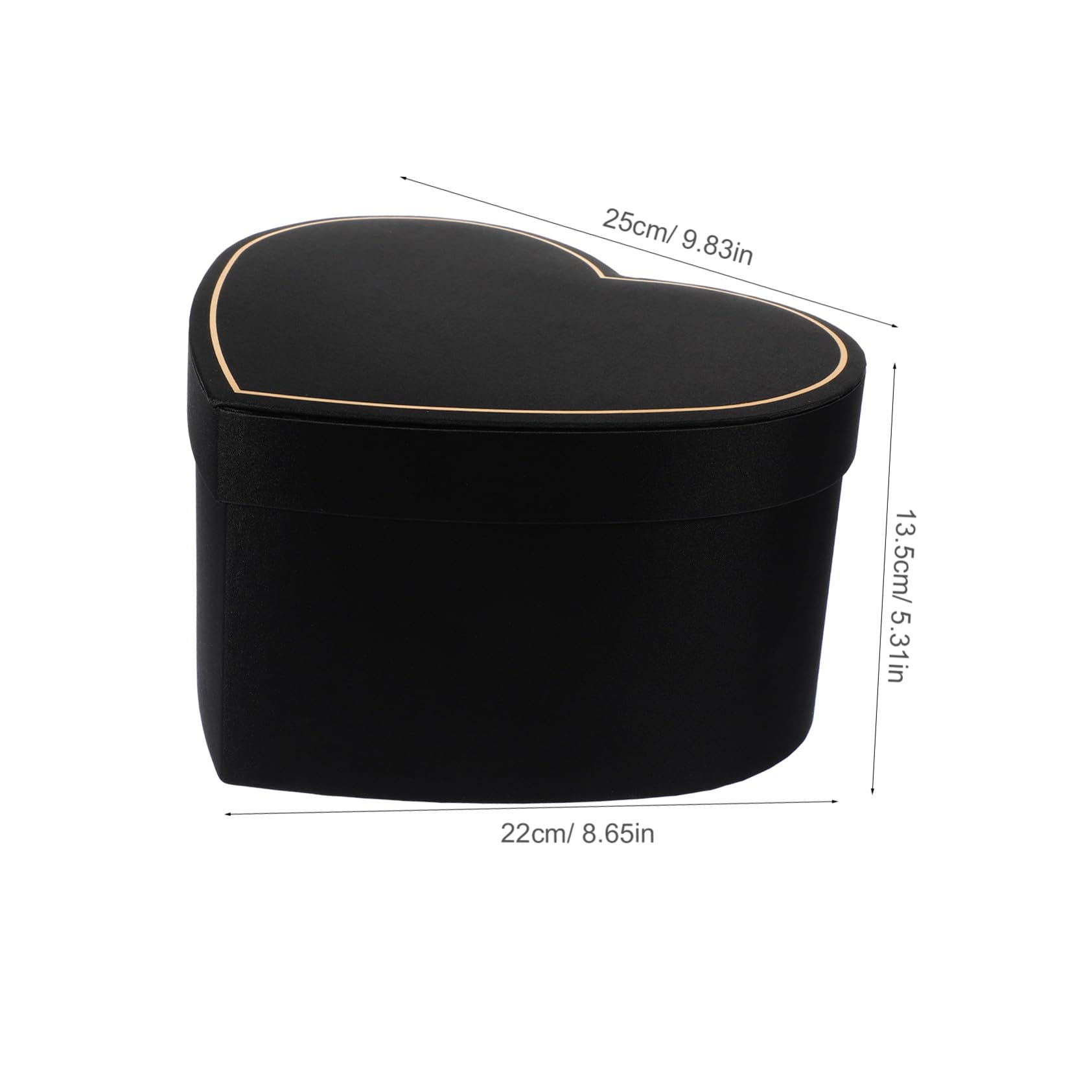 WATIIFUFU Herzförmige Geschenkbox Schwarz mit Deckel aus Stoff in Herzform für Abschlussfeier und Hochzeit als Leere Karton Geschenkbox