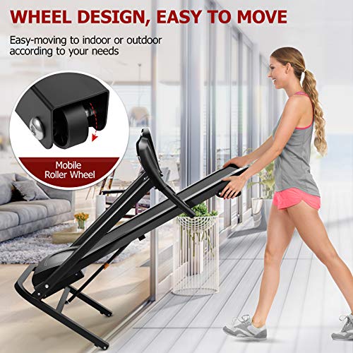 IMIKEYA Esteira dobrável com 15,7 cm de largura, 2.0 HP, máquina de corrida elétrica com garrafa e s