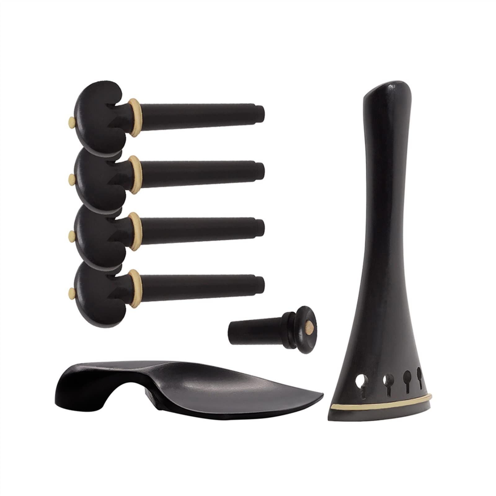 4/4 Ebano Strumenti di Accordatura Violino Set, Corda Violino Pioli Coda Chiodo Poggiaspalla Strumento Musicale Accessori Kit Parti di Violino