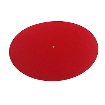 MAXBELL Anti-static Turntable Platter Felt Slip Mat Record Player Audiophile Pad Red