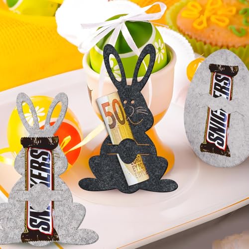 8 PCS Ostern Verpackung Geldgeschenke, Osterhasen Filzdekorationen Set, Ostern Geldgeschenk Filz, Verpackung für Osterhasen, Geschenk Lustige Osterdekoration zum Verschenken für Geld (A)