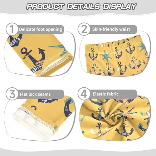 KLL Hand Drawn Sea Ship Ocean Toddler Girls Athletic Leggings Stretch High Waisted Yoga Pants Exercise3