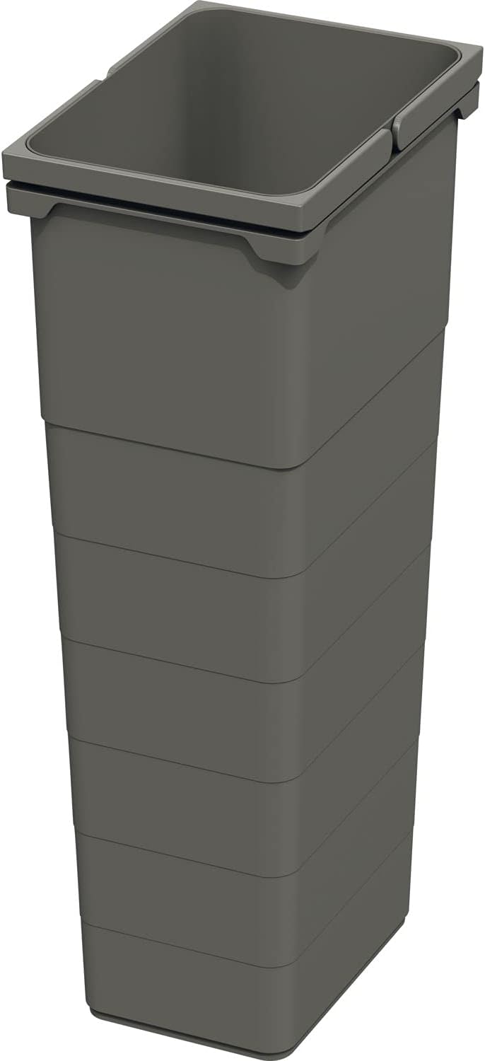NINKA 5075.90 42514 Waste Bin 32 litres with Handles for Waste Bin Plastic Dark Grey Silver 32 L