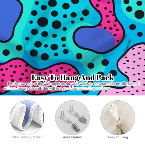 Tapiz moderno de pared para decorar dormitorios: tela abstracta azul de 150x230cm 6