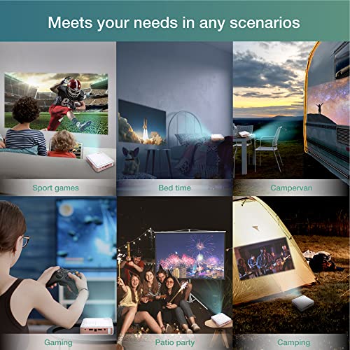 J4 300 Lumens 1080P Dlp Pico Projector, Portable Outdoor Movie Projector For Camping & Business Trip, Built-In Battery & Speaker, Supports Netflix, 100" Displays, Airplay, Compatible W/Hdmi, Usb #TOP7