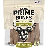 Purina Prime Bones Made in USA Facilities Limited Ingredient Medium Dog Treats, Chew Stick With Wild Venison - 21.8 Oz. Pouch