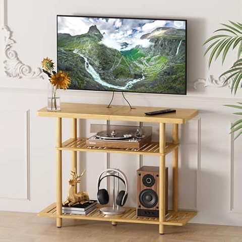 Atoping Bamboo 3-Tier TV Stand for 32 Inch Cover