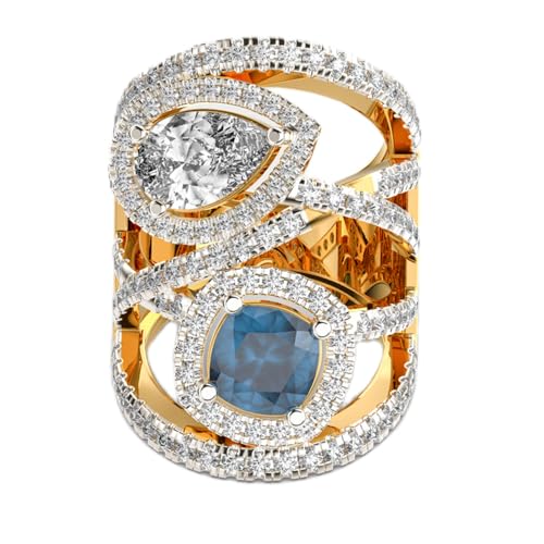 Bague bleu paon en argent sterling idéale pour sublimer vos tenues de soirée