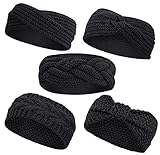 🌺Unique Design - Unser Set enthält 5 einfarbige Twist-Stirnbänder, darunter schwarz,grau. Das Damen Gestrickt Stirnband ist hell und besonders und macht Ihr Kleid einzigartig.