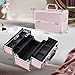 Stagiant 12.6 Inch Large Makeup Train Case, Professional 4 Trays Cosmetic Cases Makeup Storage Organizer Box Beauty Make Up Box with Lock&Adjustable Compartments for Nail, Accessories, Skincare, Pink