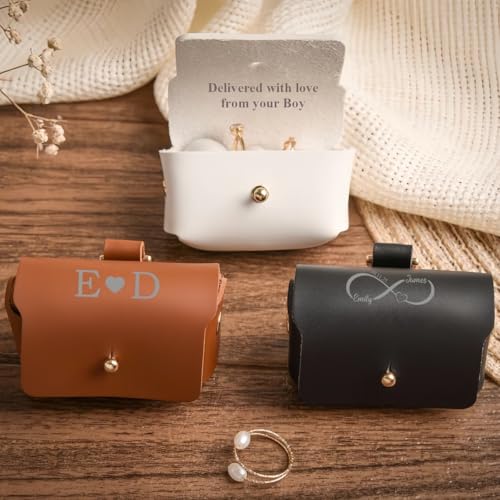 BBGDP Estuche Personalizado For Anillos De Boda For Collar De Perro, Soporte For Anillos Grabado con Logo, Regalo Ideal For Parejas con Perro, Accesorio For La Ceremonia