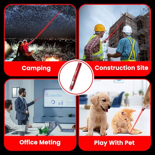 Image of Ruaal Red Laser Pointer High Power | Smart USB Rechargeable Laser Light Pen | Laser Light Powerful Long Range 2,500m Beam | Laser Pointer for Presentation, Stargazing, Outdoor Use